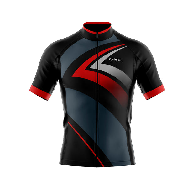 tenue cyclisme noire et rouge speed maillot face