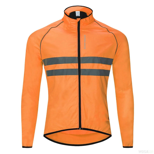 veste coupe-vent cyclisme orange