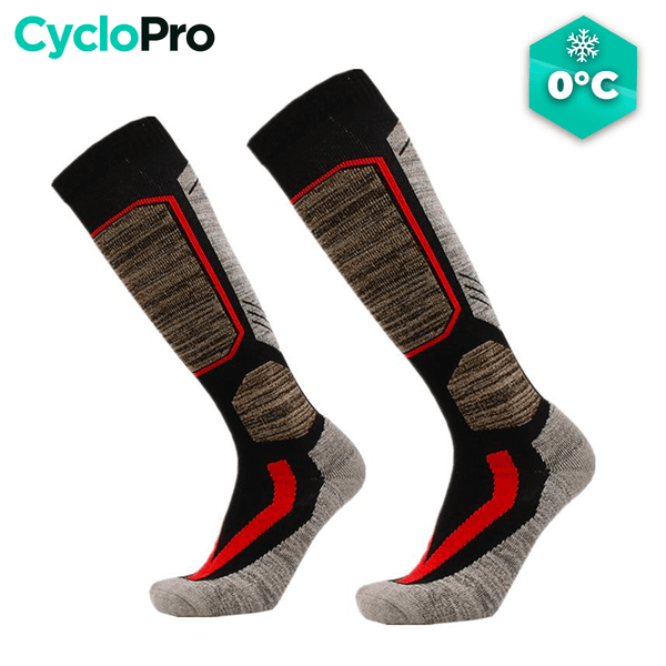 chaussettes cyclisme hiver grises confort