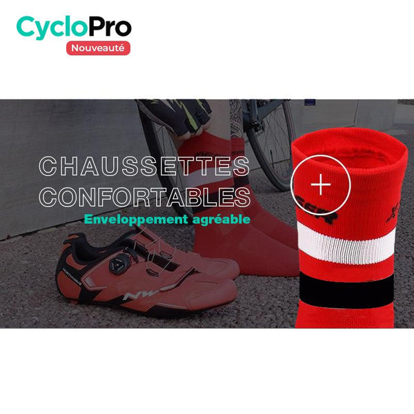 Chaussettes pour cycliste Rouge Chaussettes respirantes X-TIGER Official Store 