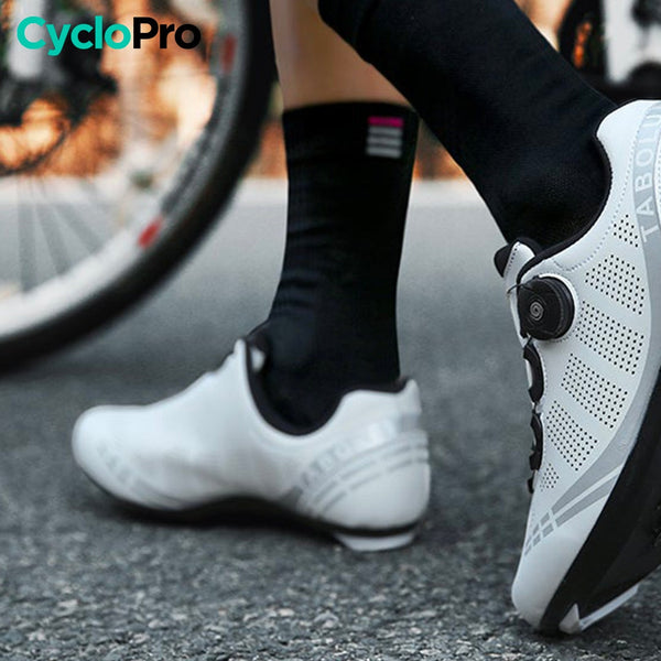 Chaussures Route/VTT blanches - Plate+ Chassures de vélo CycloPro 