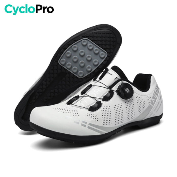 Chaussures Route/VTT blanches - Plate+ Chassures de vélo CycloPro 36 