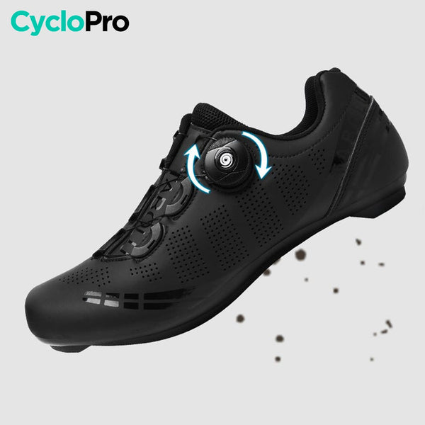 Chaussures Route/VTT Noires - Plate+ Chassures plates vélo CycloPro 