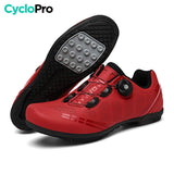 Chaussures Route/VTT rouge - Plate+ chaussures plates vélo CycloPro 42 