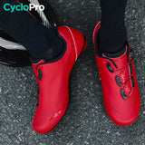 Chaussures Route/VTT rouge - Plate+ chaussures plates vélo CycloPro 