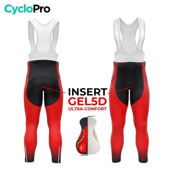 COLLANT CYCLISTE HIVER HOMME / ROUGE - DIMENSION+ - DESTOCKAGE cuissard long homme CYCLO PRO 