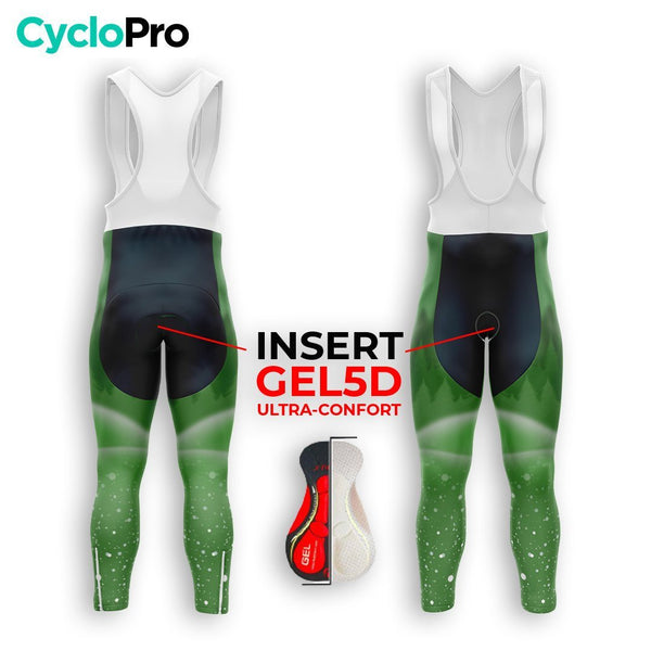 COLLANT CYCLISTE HIVER HOMME VERT - SNOW+ - CycloPro