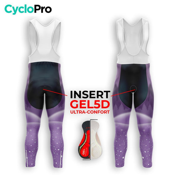 COLLANT CYCLISTE HIVER HOMME VIOLET - SNOW+ cuissard long homme GT-Cycle Outdoor Store 