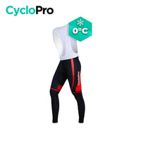COLLANT CYCLISTE HIVER ROUGE - ABSTRACT+ - DESTOCKAGE tenue de cyclisme CycloPro XS 