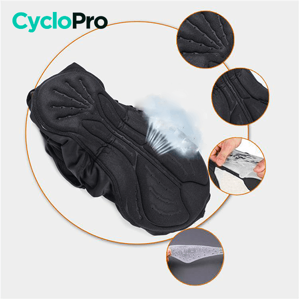COLLANT CYCLISTE LISERE BLANC - AUTOMNE - HOMME Cuissard long pour cycliste homme CycloPro 