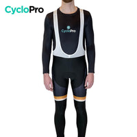COLLANT CYCLISTE ORANGE ÉVASION+ - AUTOMNE - HOMME cuissard long homme GT-Cycle Outdoor Store XS Avec Bretelles 