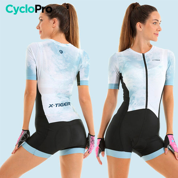 Combinaison Cyclisme / VTT pour Femme - Esqui+ CycloPro Blanche S 