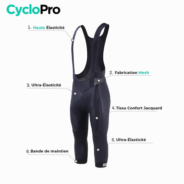 Corsaire mi-saison Homme - Technical+ cuissard cyclisme homme CycloPro 