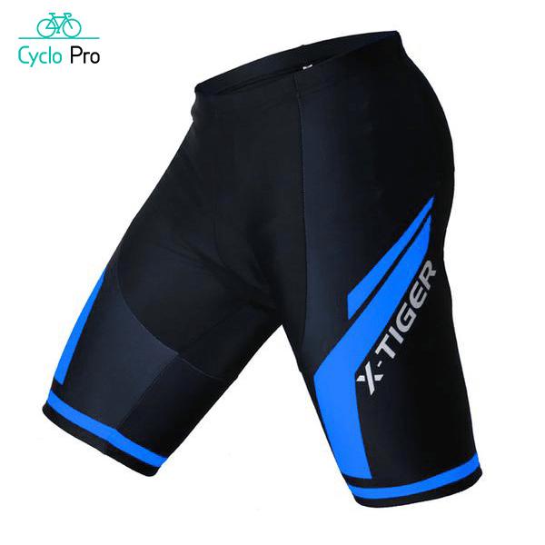 Cuissard pour VTT / Cyclisme - Confort+ - DESTOCKAGE Cyclo Pro Bleu - Sans bretelles XS 