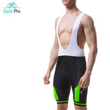 Cuissard pour VTT / Cyclisme - Confort+ - DESTOCKAGE Cyclo Pro Vert - Avec bretelles XS 