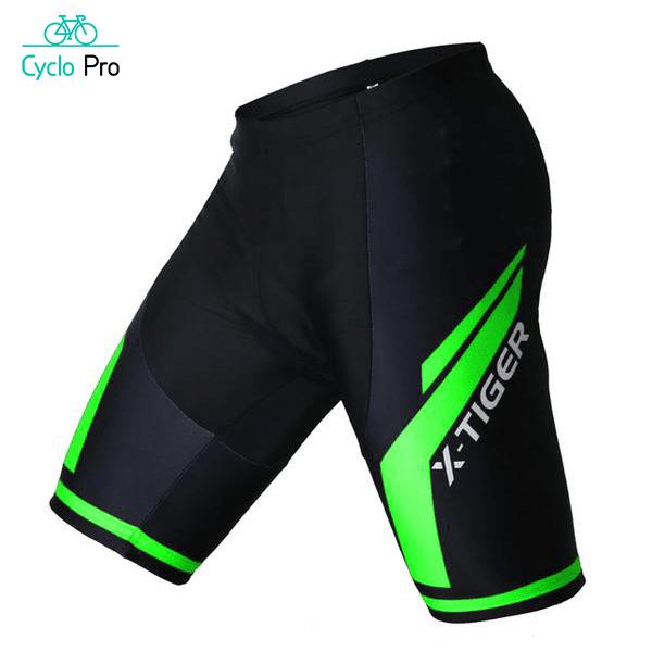 Cuissard pour VTT / Cyclisme - Confort+ - DESTOCKAGE Cyclo Pro Vert - Sans bretelles XS 