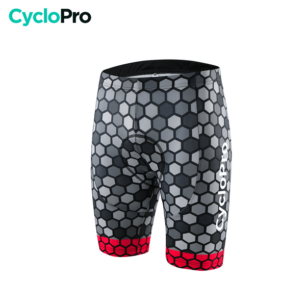 Cuissard Rouge pour VTT et Cyclisme - Atmosphère+ - DESTOCKAGE Cuissard court pour homme Cyclo Pro Gris et rouge Sans S