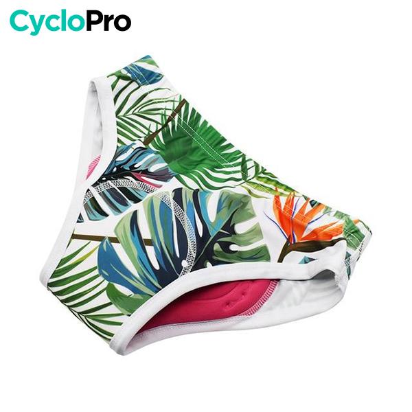 CULOTTE FLEURS HAWAÏENNES VTT/CYCLISME ABSOR+ - FEMME - DESTOCKAGE Culotte absorbe chocs I*Love*Cycling Store 