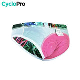 CULOTTE FLEURS TROPICALES VTT/CYCLISME ABSOR+ - FEMME - DESTOCKAGE Culotte absorbe chocs Cyclo Pro S 