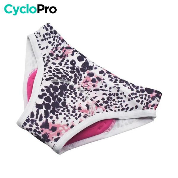 CULOTTE LEOPARD BLANCHE VTT/CYCLISME ABSOR+ - FEMME Culotte absorbe chocs I*Love*Cycling Store 