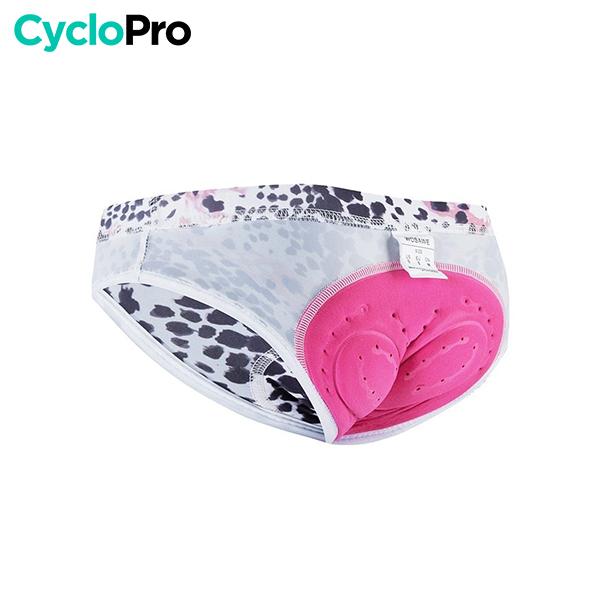 CULOTTE LEOPARD BLANCHE VTT/CYCLISME ABSOR+ - FEMME Culotte absorbe chocs I*Love*Cycling Store M 