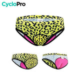 Culotte Leopard Jaune VTT/Cyclisme Absor+ - Femme Culotte absorbe chocs I*Love*Cycling Store 