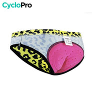 Culotte Leopard Jaune VTT/Cyclisme Absor+ - Femme Culotte absorbe chocs I*Love*Cycling Store M 