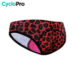 CULOTTE LEOPARD ROUGE VTT/CYCLISME ABSOR+ - FEMME Culotte absorbe chocs I*Love*Cycling Store 