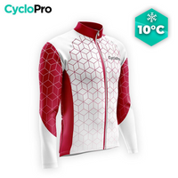 MAILLOT LONG DE CYCLISME AUTOMNE GRENAT - CUBIC+ maillot automne cyclisme GT-Cycle Outdoor Store S 