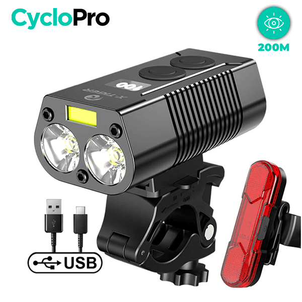 Eclairage vélo Bikeono : Kit de lumières à LED pour vélo (feu