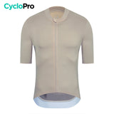 Maillot Cyclisme - Aerofit+ - DESTOCKAGE Maillot Cyclisme homme CycloPro Beige XS 