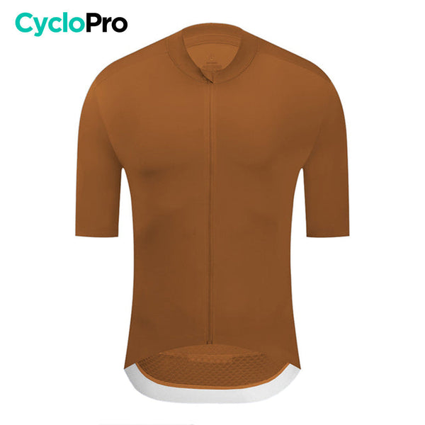 Maillot Cyclisme - Aerofit+ - DESTOCKAGE Maillot Cyclisme homme CycloPro Marron Clair XS 