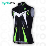 Maillot Cyclisme Sans Manches - Confort+ - DESTOCKAGE maillot cyclisme sans manches Cyclo Pro Vert XS 