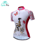 Maillot de cyclisme Femme - Fleuri - DESTOCKAGE Maillot manches courtes pour femme Cyclo Pro Rouge S 