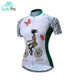 Maillot de cyclisme Femme - Fleuri - DESTOCKAGE Maillot manches courtes pour femme Cyclo Pro Vert S 