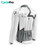 MAILLOT LONG DE CYCLISME AUTOMNE BLANC - STAR+ maillot cyclisme automne GT-Cycle Outdoor Store 