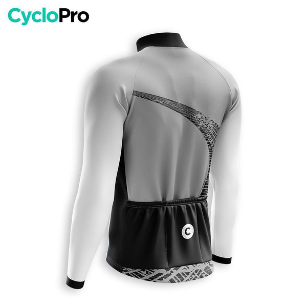 MAILLOT LONG DE CYCLISME AUTOMNE GRIS - TRACE+ maillot cyclisme automne GT-Cycle Outdoor Store 