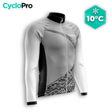 MAILLOT LONG DE CYCLISME AUTOMNE GRIS - TRACE+ maillot cyclisme automne GT-Cycle Outdoor Store S 