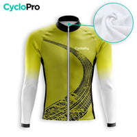 MAILLOT LONG DE CYCLISME AUTOMNE JAUNE - TRACE+ Maillot cycliste automne GT-Cycle Outdoor Store 