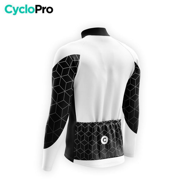MAILLOT LONG DE CYCLISME AUTOMNE NOIR - CUBIC+ maillot automne cyclisme GT-Cycle Outdoor Store 