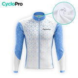 MAILLOT LONG DE CYCLISME AUTONOMNE BLEU - CUBIC+ maillot automne cyclisme GT-Cycle Outdoor Store 