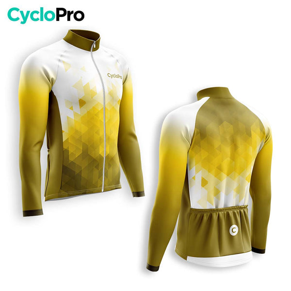 MAILLOT LONG DE CYCLISME AUTONOMNE JAUNE - CRISTAL+ maillot cyclisme automne GT-Cycle Outdoor Store 