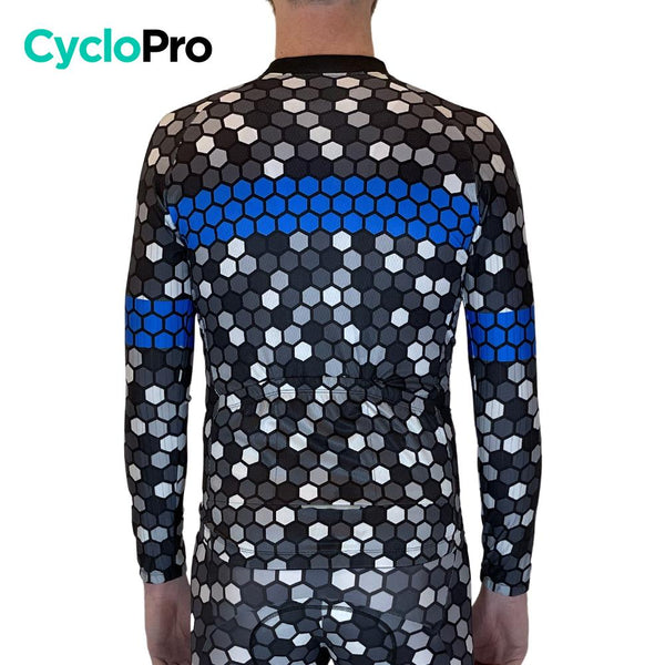 MAILLOT LONG DE CYCLISME BLEU - HIVER - ATMOSPHERE+ Maillot thermique homme GT-Cycle Outdoor Store 