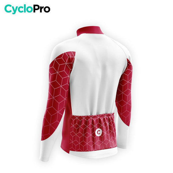 MAILLOT LONG DE CYCLISME HIVER GRENAT - CUBIC+ Maillot thermique homme GT-Cycle Outdoor Store 