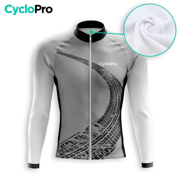 MAILLOT LONG DE CYCLISME HIVER GRIS - TRACE+ Maillot thermique homme GT-Cycle Outdoor Store 