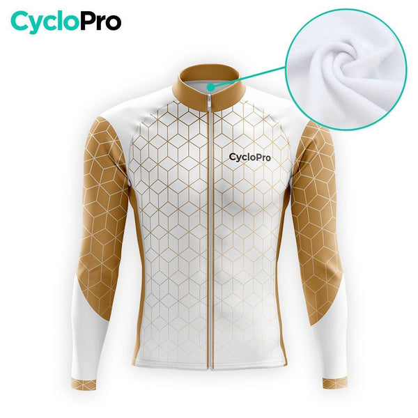 MAILLOT LONG DE CYCLISME HIVER MARRON - CUBIC+ Maillot thermique homme GT-Cycle Outdoor Store 