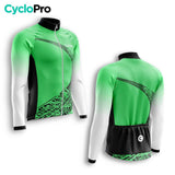 MAILLOT LONG DE CYCLISME HIVER VERT - TRACE+ Maillot thermique homme GT-Cycle Outdoor Store 