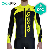 MAILLOT LONG DE CYCLISME JAUNE FLUO - HIVER - FLASH+ Maillot thermique homme GT-Cycle Outdoor Store XS 