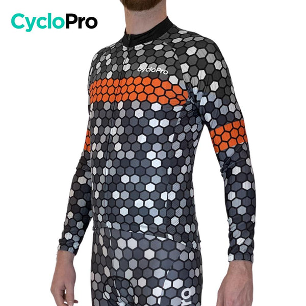 MAILLOT LONG DE CYCLISME ORANGE - HIVER - ATMOSPHERE+ Maillot thermique homme GT-Cycle Outdoor Store 