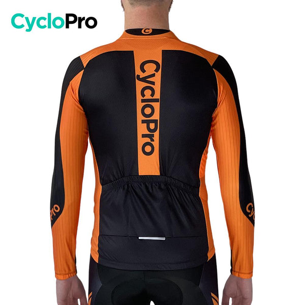 MAILLOT LONG DE CYCLISME ORANGE FLUO HIVER FLASH+ CycloPro